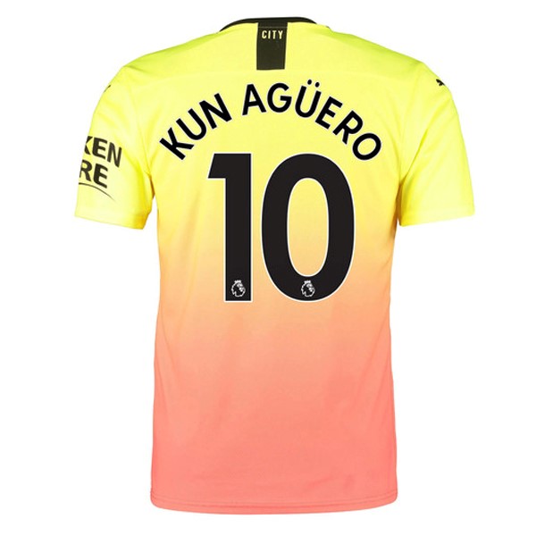 Camiseta Manchester City NO.10 Kun Aguero 3ª Kit 2019 2020 Naranja